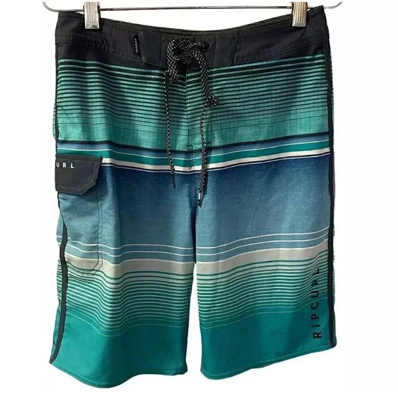 Rip Curl Boardshorts Men’s Size 28, Blue Stripes Beach Swim Shorts - Picture 6 of 11